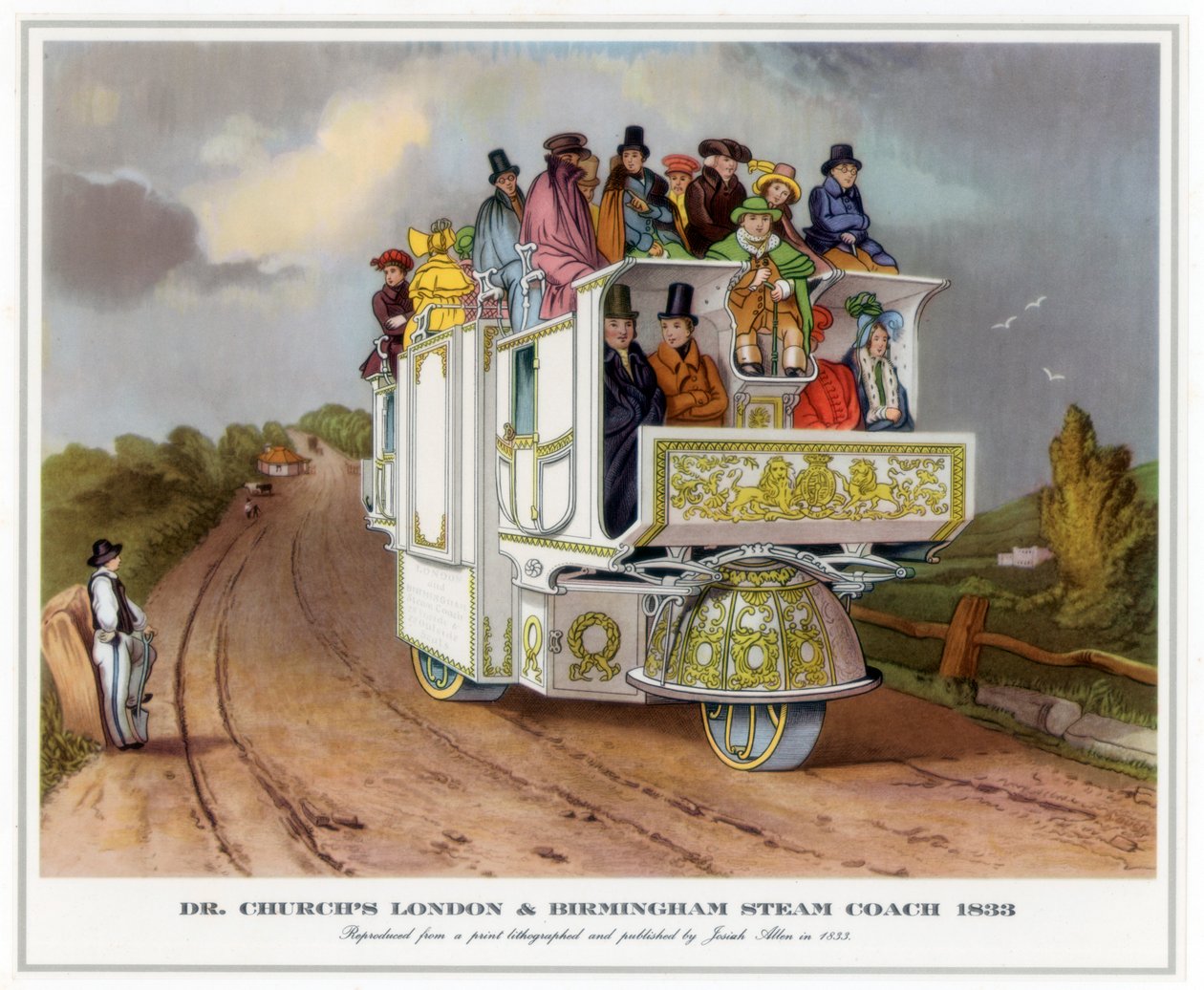 Dr Churchs London og Birmingham Steam Coach, 1833 af Unbekannt