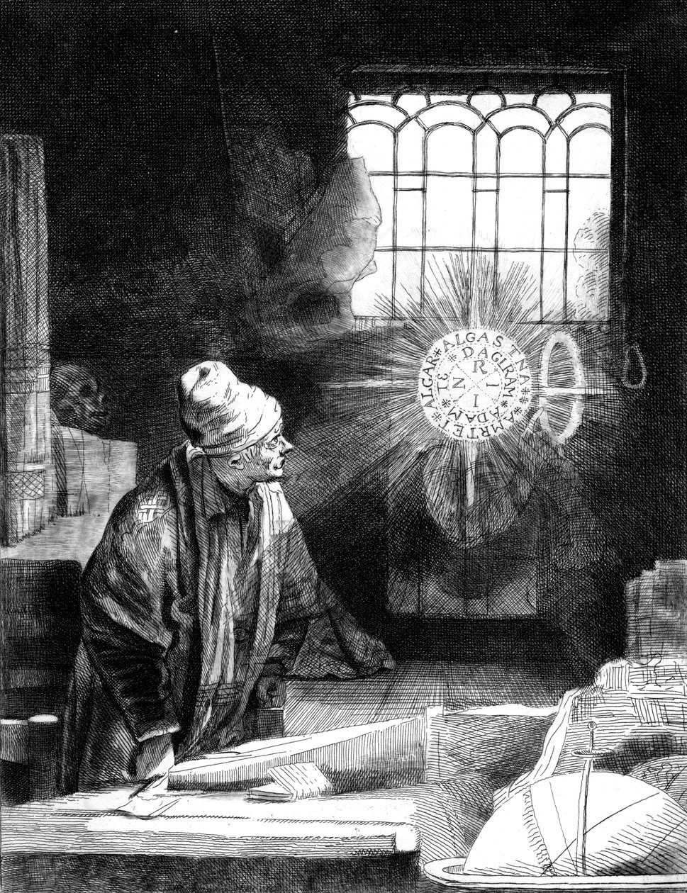 Dr. Faustus i sit studie af Unbekannt