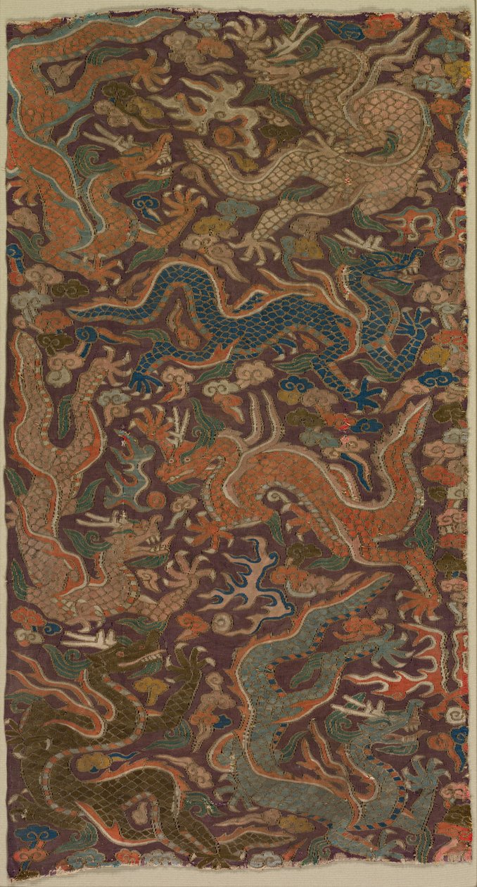 Dragons Chasing Flaming Pearls, 1200-tallet eller tidligere. af Unbekannt