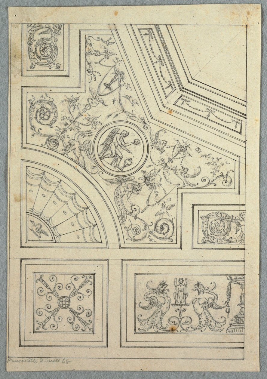 Tegning, Design til et loft, ca. 1800 af Unbekannt