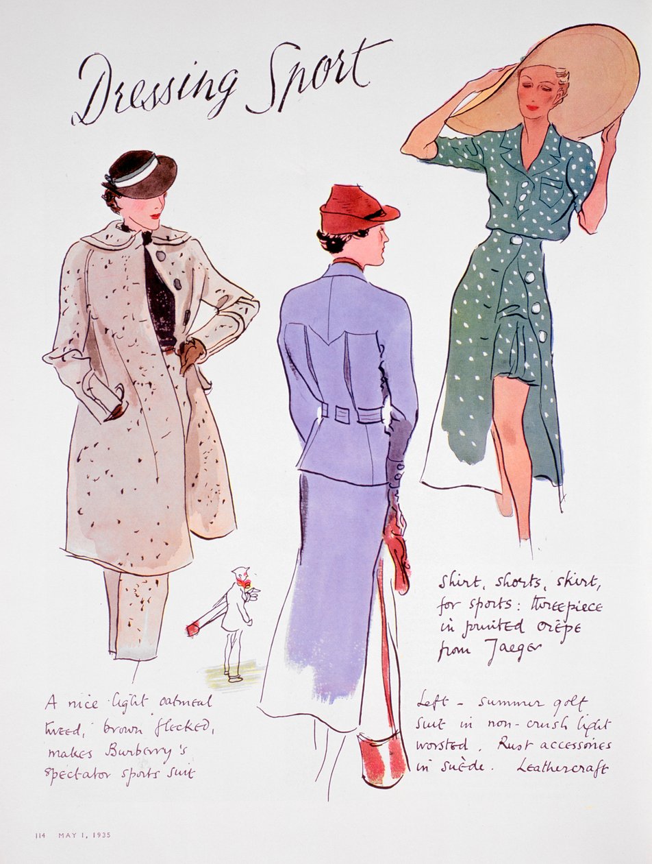 Dressing Sport, modeillustration, 1935 af Unbekannt