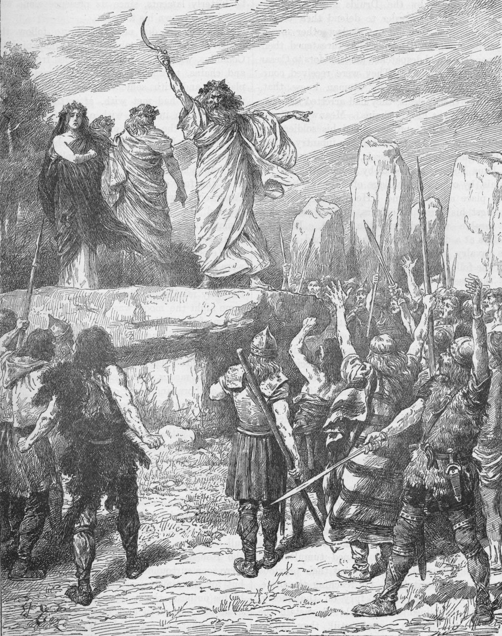 Druider, der opildner briterne til at modsætte sig romernes landgang, 43 1905 af Unbekannt