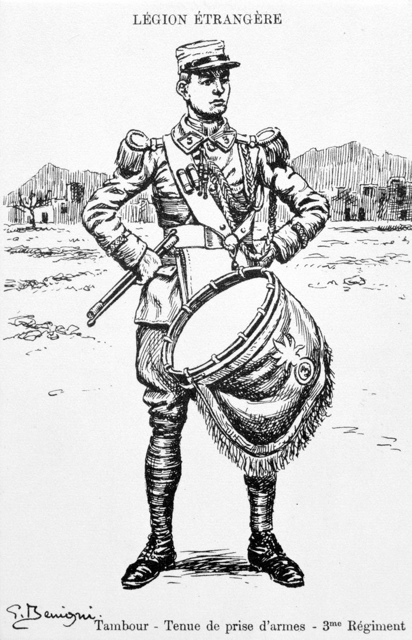Trommeslager, 3. regiment af den franske fremmedlegion, 20. århundrede af Unbekannt
