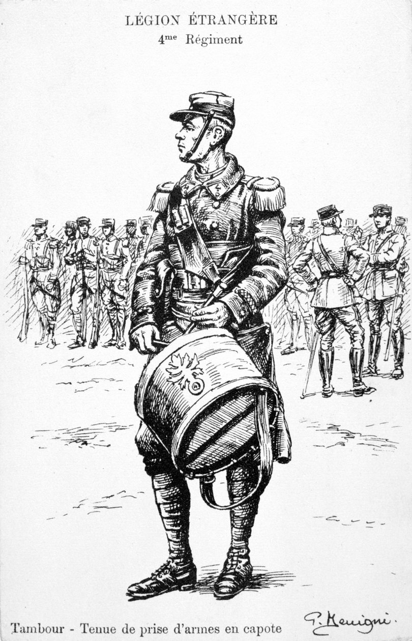 Trommeslager, 4. regiment af den franske fremmedlegion, 20. århundrede af Unbekannt