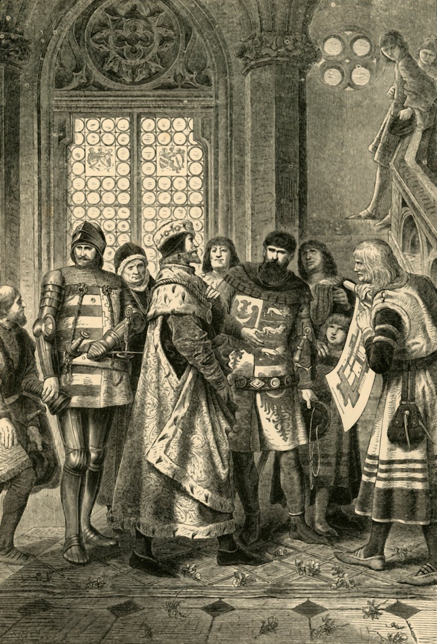 Hertug Rudolf IV som grundlægger af Stephen Cathedral, c1360, 1890. af Unbekannt