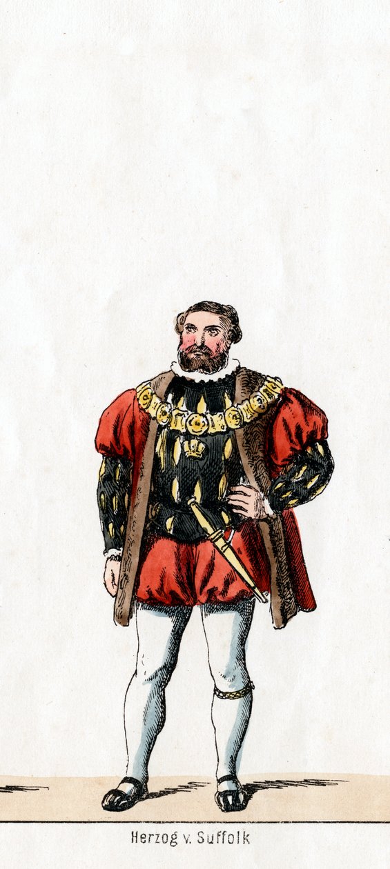 Duke of Suffolk, kostumedesign til Shakespeares skuespil, Henry VIII, 1800-tallet af Unbekannt