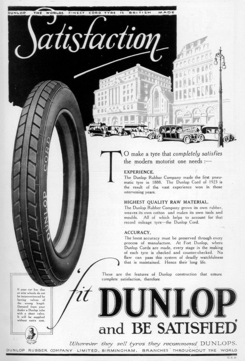 Dunlop-annonce, 1923 af Unbekannt