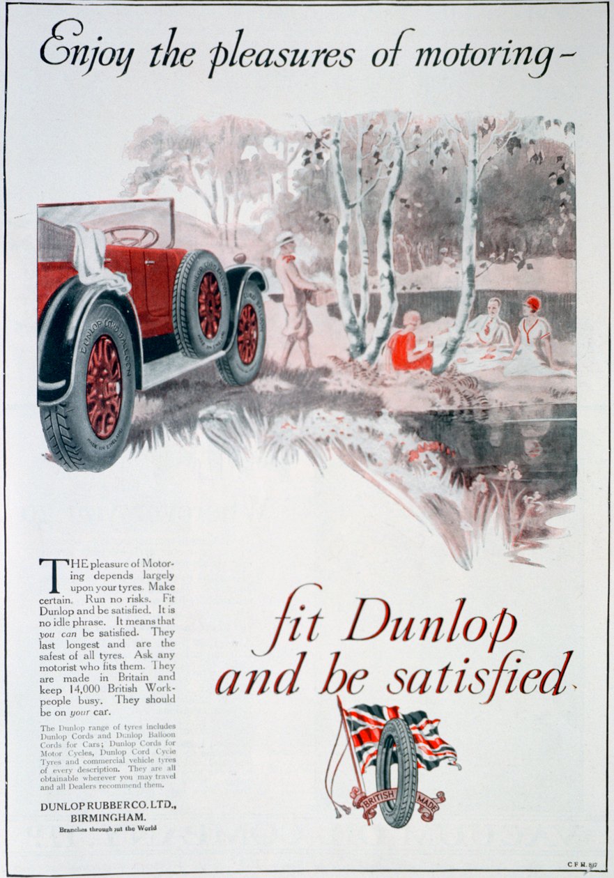 Dunlop dækannonce, 1925 af Unbekannt