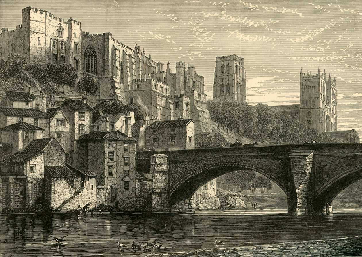 Durham fra floden, 1898. af Unbekannt