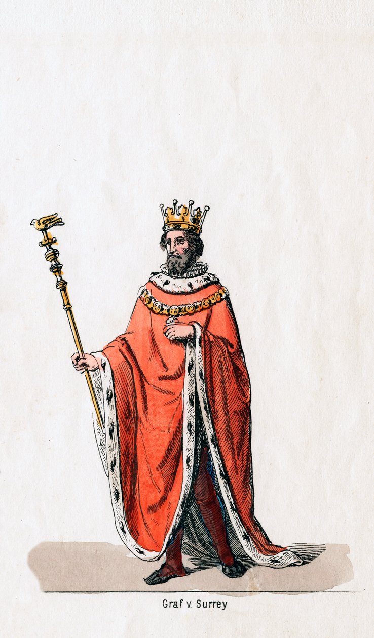 Earl of Surrey, kostumedesign til Shakespeares skuespil, Henry VIII, 1800-tallet af Unbekannt