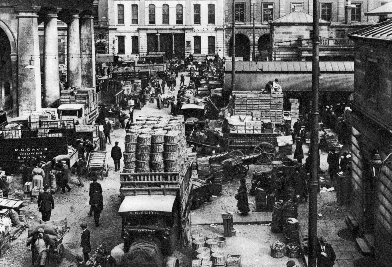 Tidlig morgen i Covent Garden, London, 1926-1927 af Unbekannt