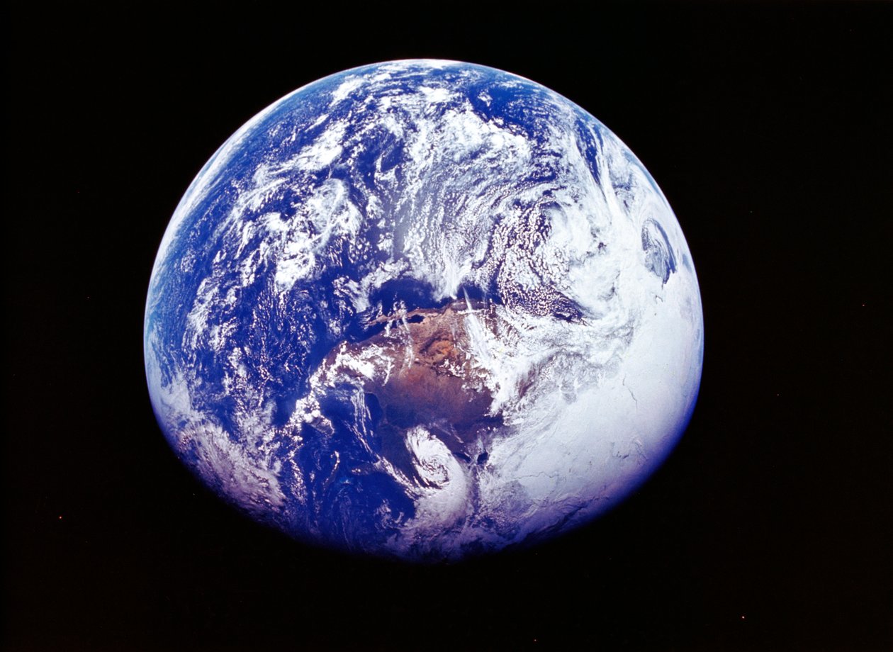Jorden fra rummet, fotograferet af rumfartøjet Apollo 16, 16. april 1972 af Unbekannt