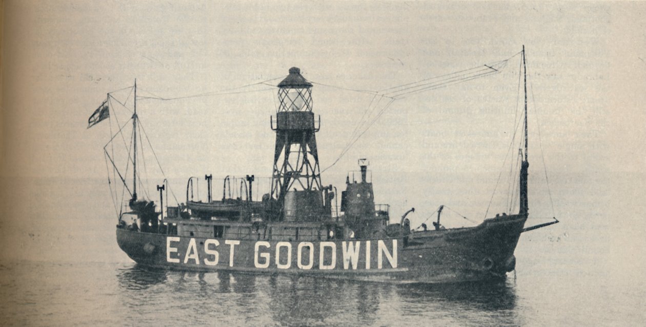 East Goodwin Lightship halvanden miles øst for Goodwin Sands, 1937 af Unbekannt