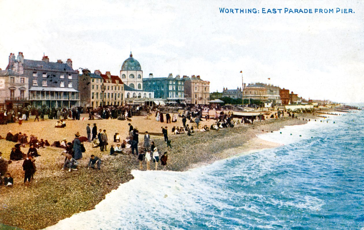 East Parade fra molen, Worthing, Sussex, begyndelsen af det 20. århundrede af Unbekannt