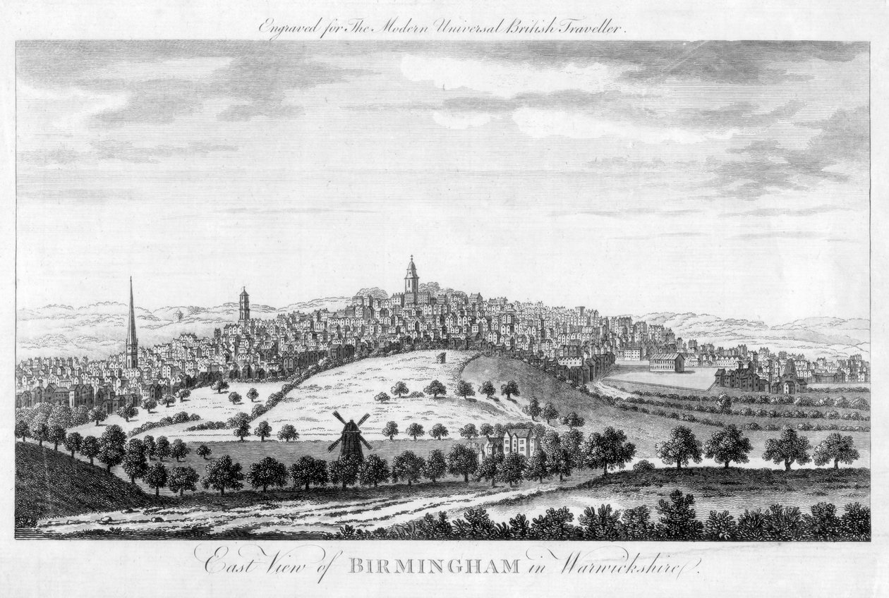 East View of Birmingham i Warwickshire, 1779 af Unbekannt