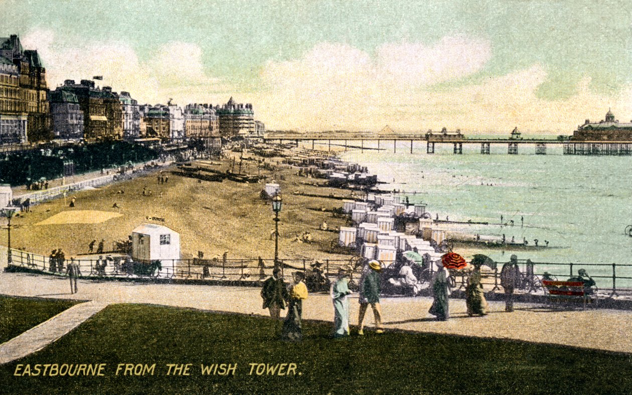 Eastbourne fra Wish Tower, Sussex, begyndelsen af det 20. århundrede af Unbekannt
