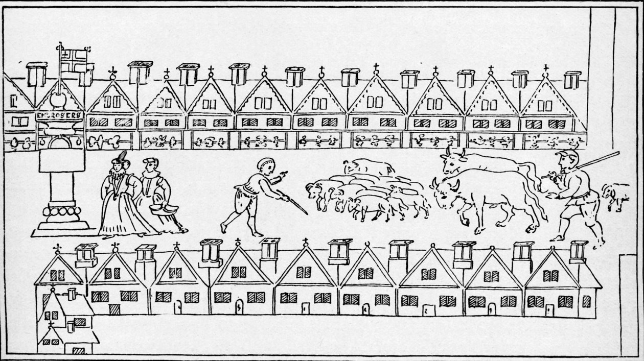 Eastcheap Market, London, c1598 1904 af Unbekannt