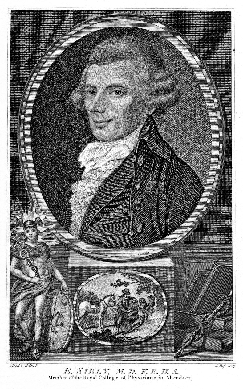 Ebenezer Sibly, britisk astrolog og læge, slutningen af det 18. århundrede af Unbekannt