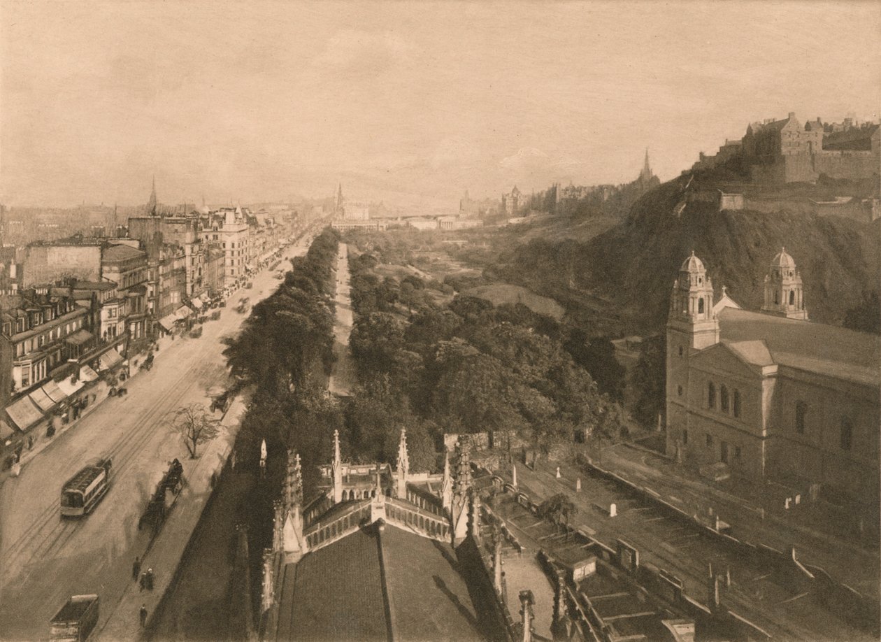 Edinburgh, ser mod Calton Hill, fra West End af Princes Street, 1902 af Unbekannt