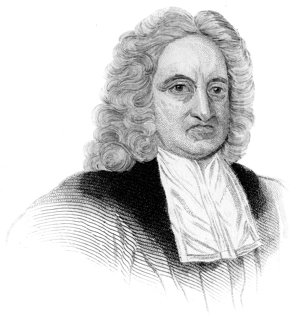 Edmond Halley, engelsk astronom, matematiker, meteorolog og fysiker, c1850 af Unbekannt