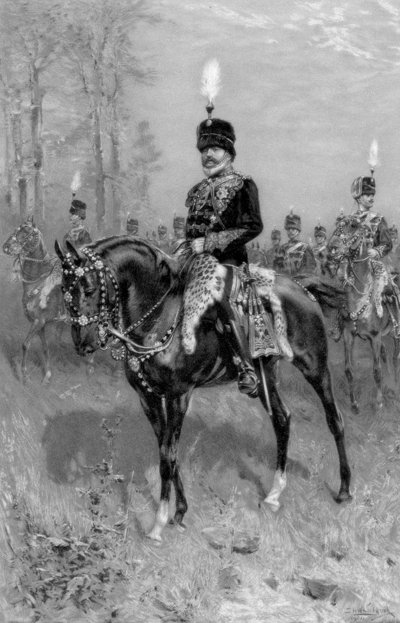 Edward VII som øverste oberst for de 10. husarer, 1902 af Unbekannt