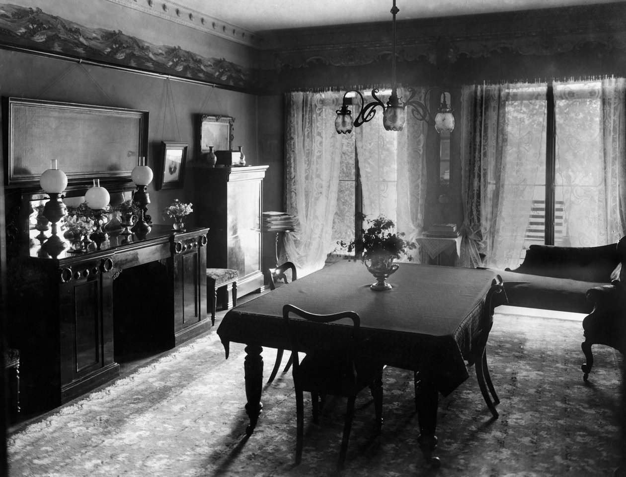 Edwardiansk spisestue, 1909 af Unbekannt