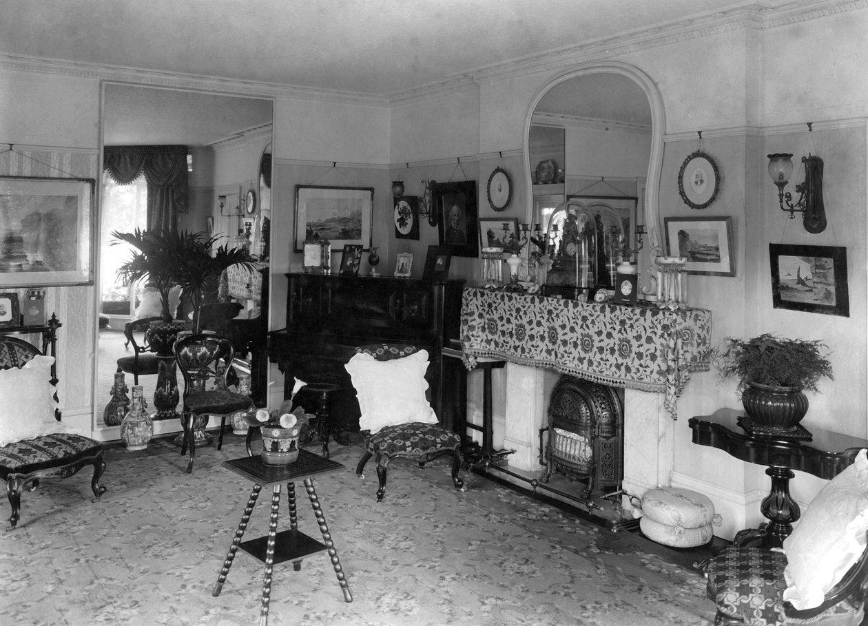 Edwardiansk stue, 1909 af Unbekannt