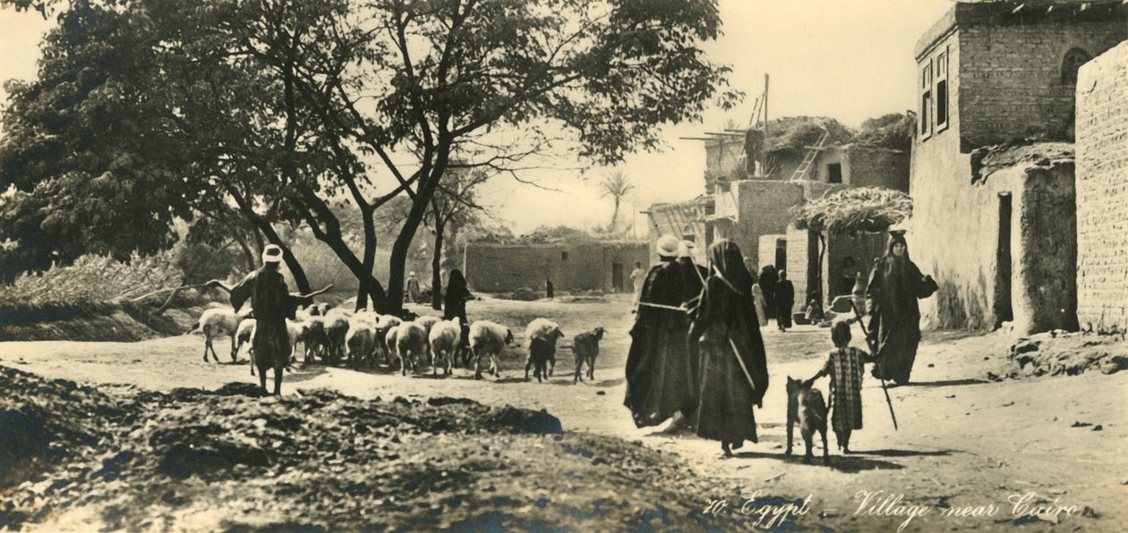 Egypten - Landsby nær Kairo, c1918-c1939. af Unbekannt