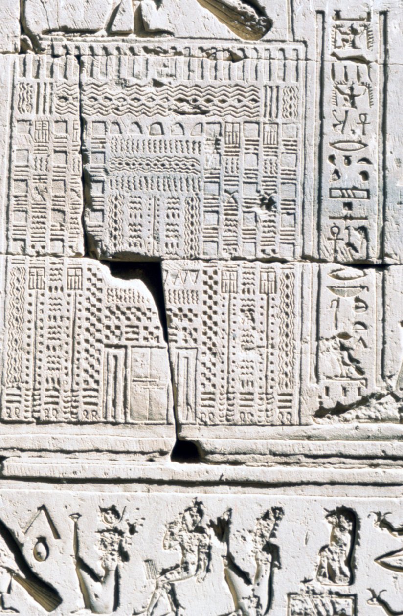 Egyptisk kalender, Temple of Kom Ombo, Egypten, 2.-1. århundrede f.Kr af Unbekannt