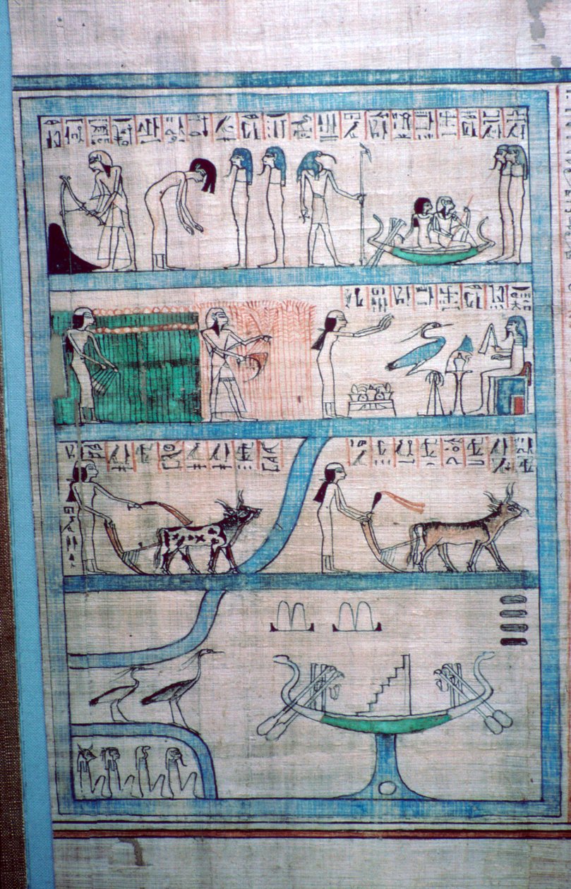 Egyptisk billede af landbrug i Elysian Fields af Unbekannt