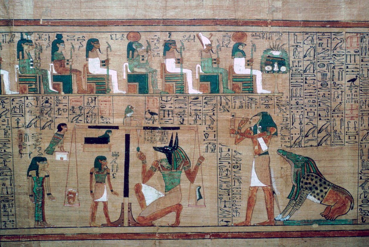Egyptisk papyrus med en skildring af 
