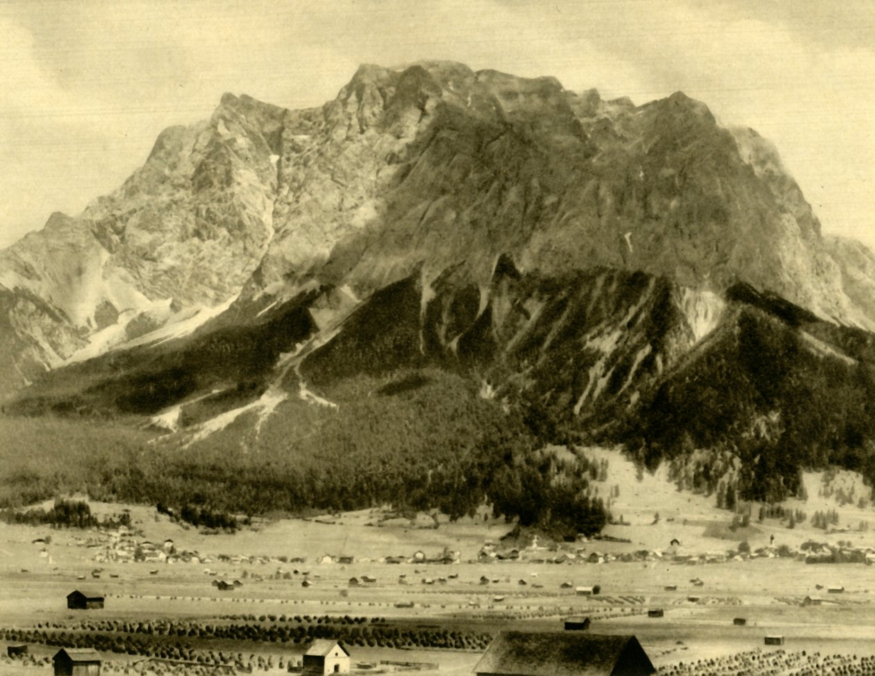 Ehrwald og Wetterstein-bjergene, Tyrol, Østrig, c1935. af Unbekannt