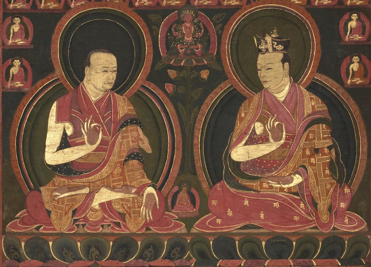 Ottende Karmapa, Mikyo Dorje (1507-1554) og hans lærer den første Sangye Nyenpa af Unbekannt