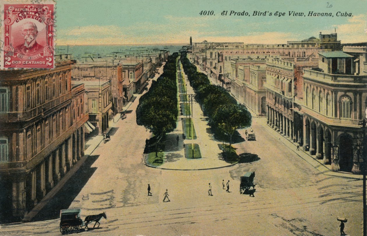El Prado, Birds Eye View, Havana, Cuba, 1911 af Unbekannt
