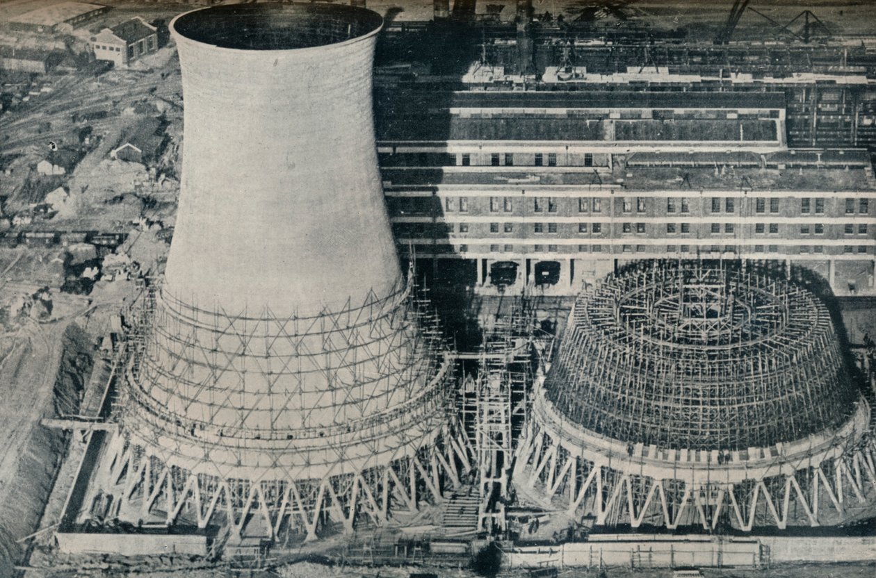 Elektrisk kraftværk ved Water Orton, Hams Hall, nær Birmingham, 1928 af Unbekannt