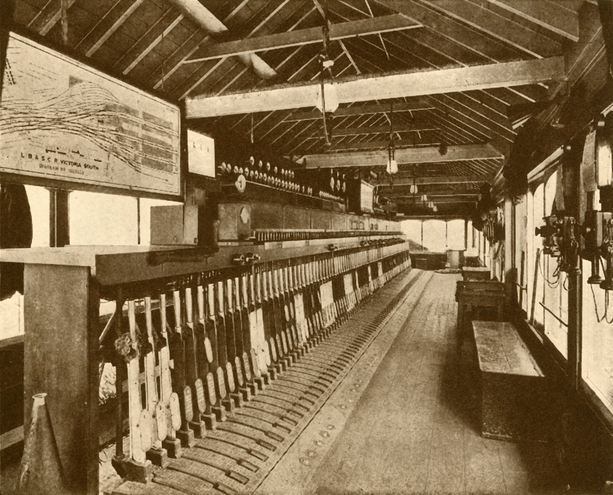 Elektromekanisk signalkabine ved Victoria, Southern Railway, 1930. af Unbekannt