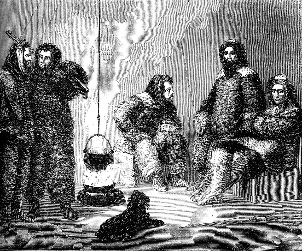 Elisha Kent Kane og hans ledsagere i Grønland, c1855 c1880 af Unbekannt