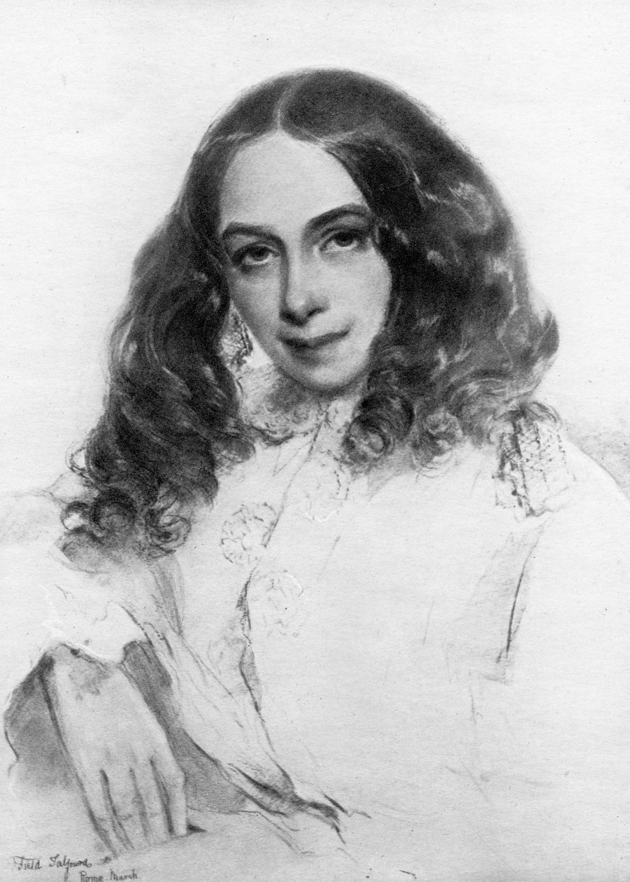 Elizabeth Barrett Browning, britisk digter, 1859 af Unbekannt