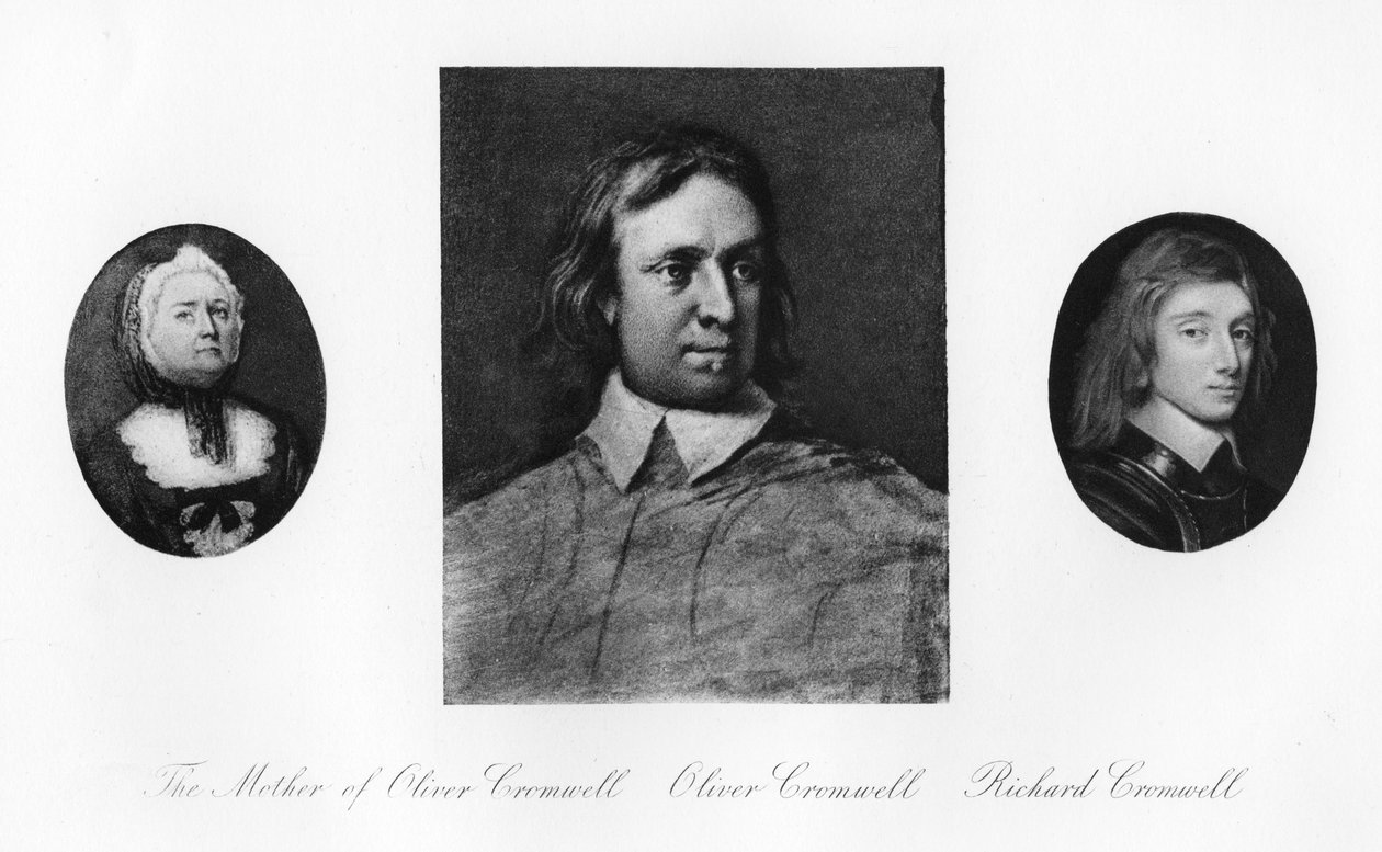 Elizabeth Cromwell, Oliver Cromwell og Richard Cromwell, 1907 af Unbekannt