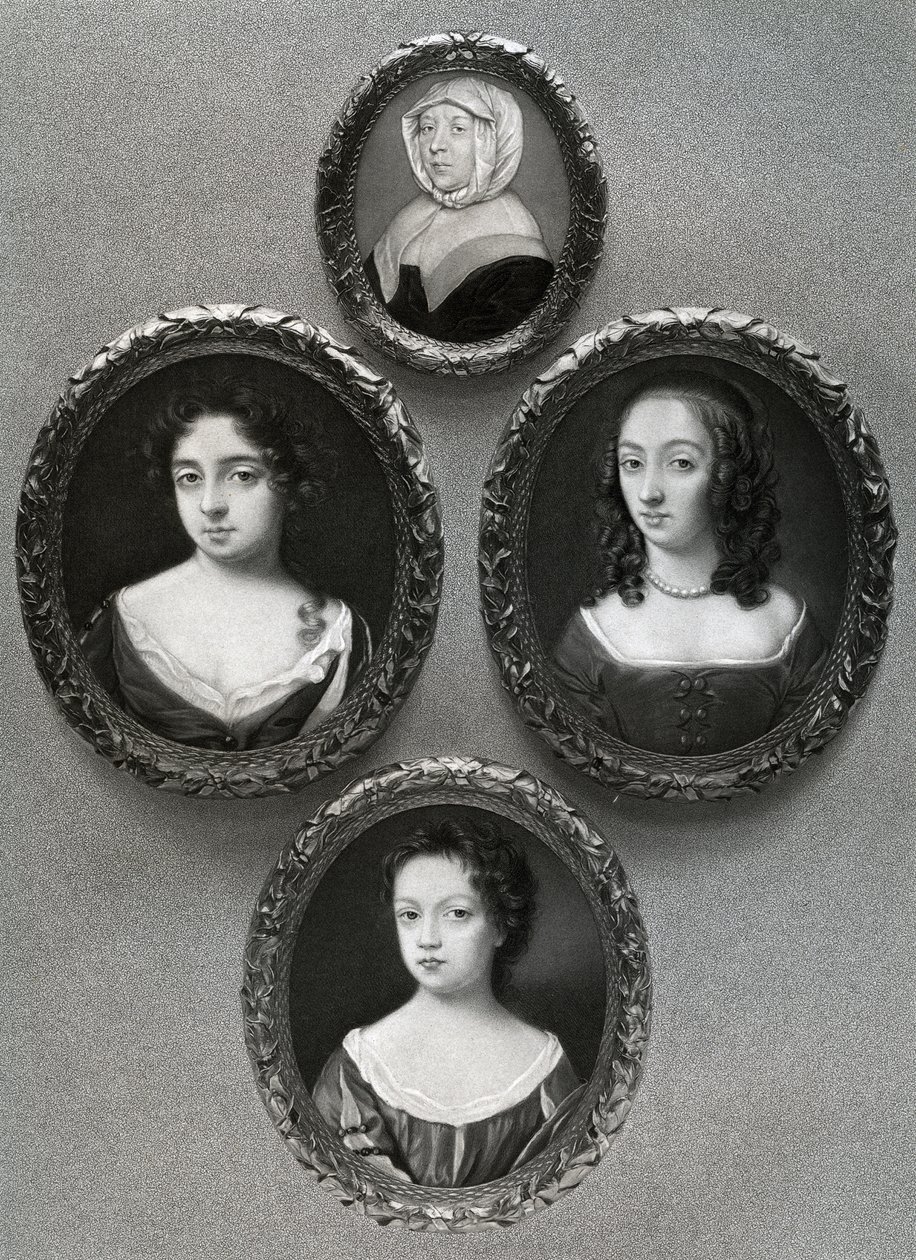 Elizabeth Cromwell, mor til Oliver Cromwell og hans døtre, Mary, Elizabeth og Bridget, 1899. af Unbekannt