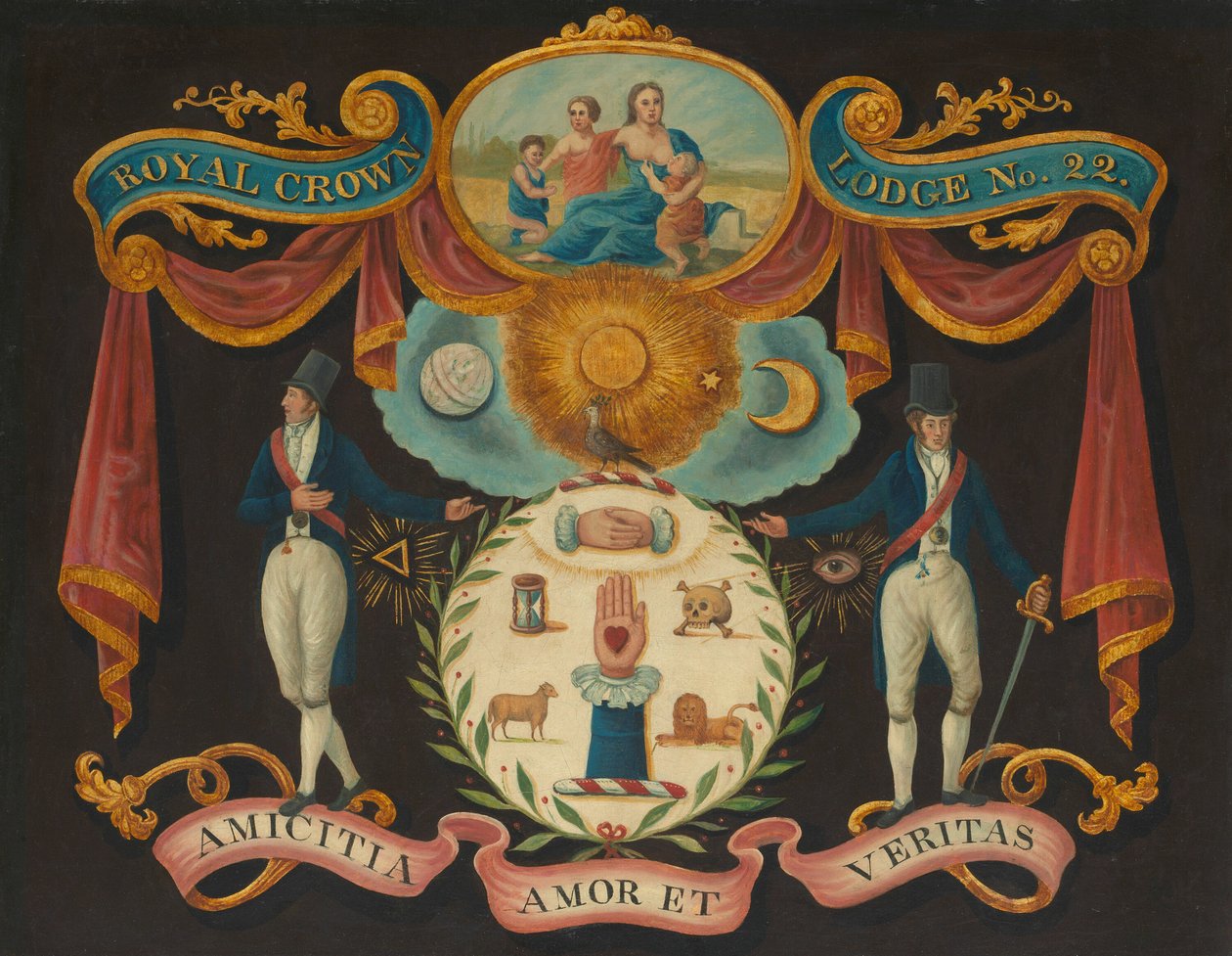 Emblemer til Royal Crown Lodge nr. 22, 181015. af Unbekannt