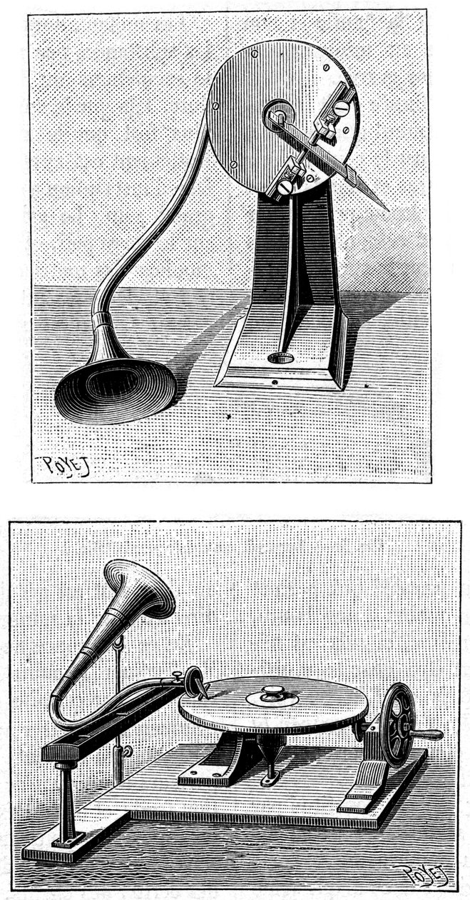 Emile Berliners grammofon, c1888 af Unbekannt