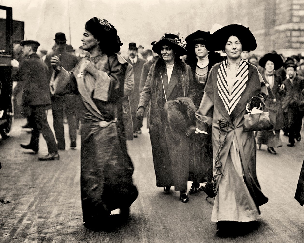 Emmeline Pethick Lawrence og Christabel Pankhurst, ca. 1908 (foto) af Unbekannt