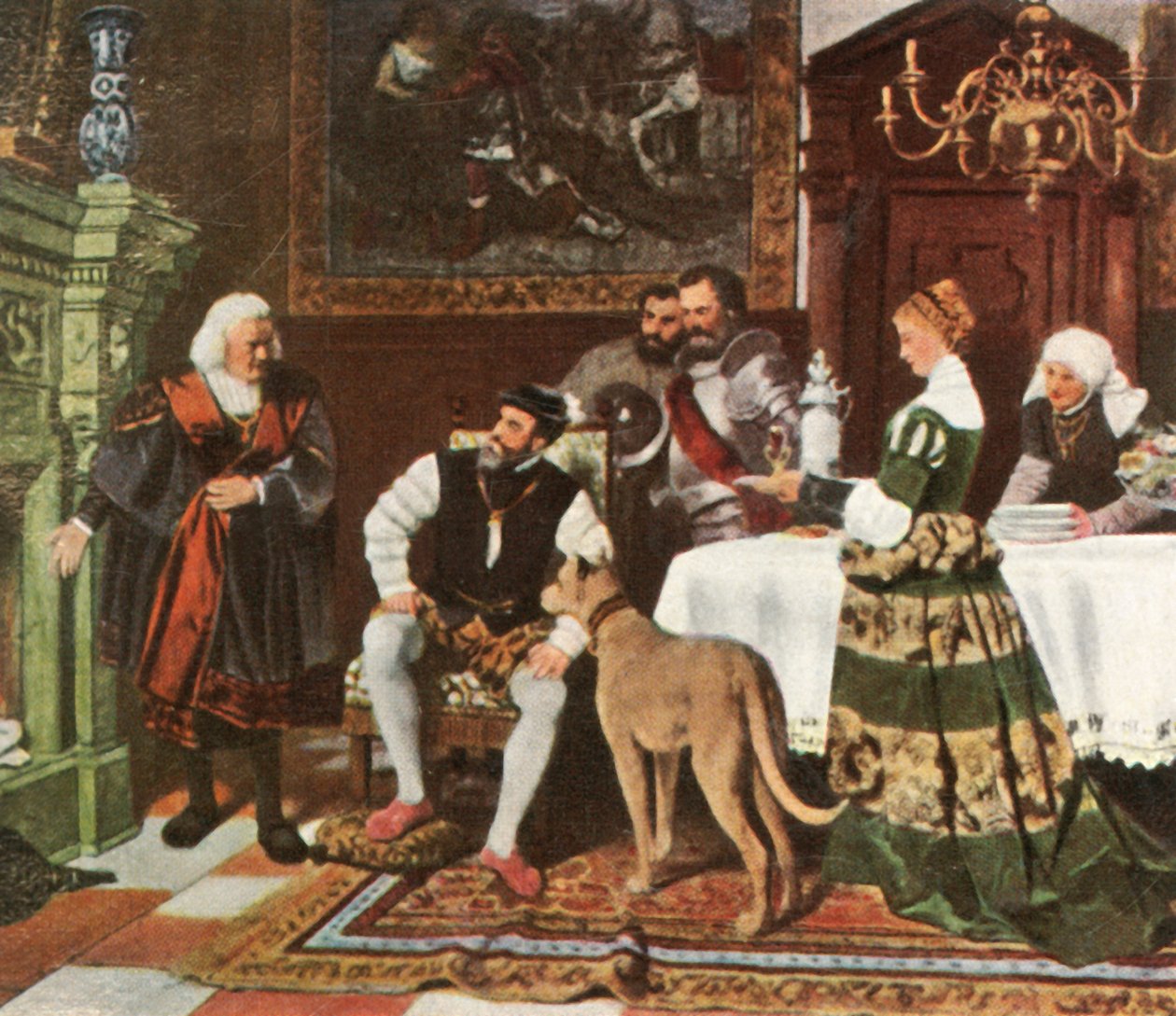 Kejser Karl V med Fuggerne i Augsburg, 1530, 1936. af Unbekannt