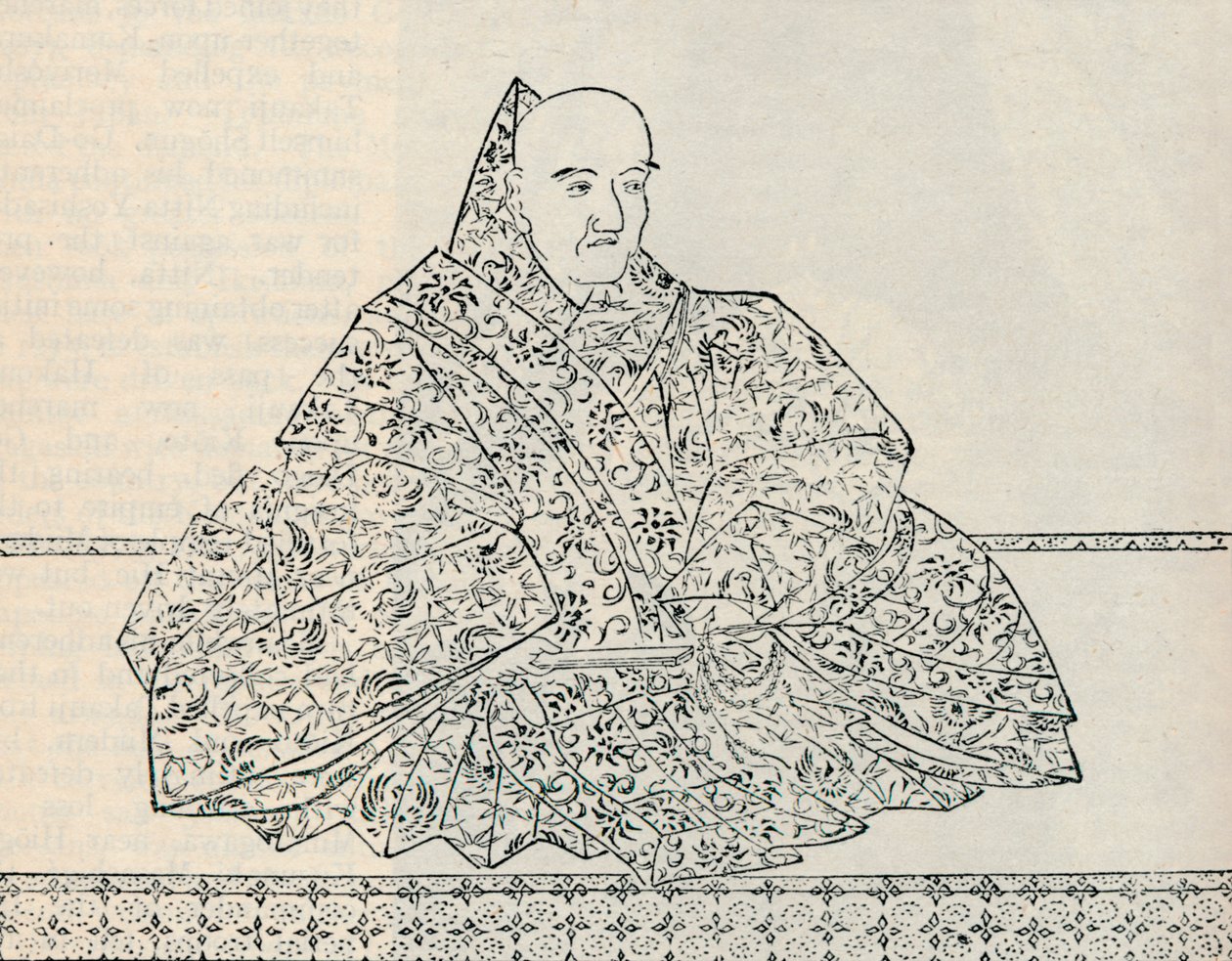 Kejser Go-Uda af Japan, i hvis regeringstid den mongolske armada blev ødelagt, 1907 af Unbekannt