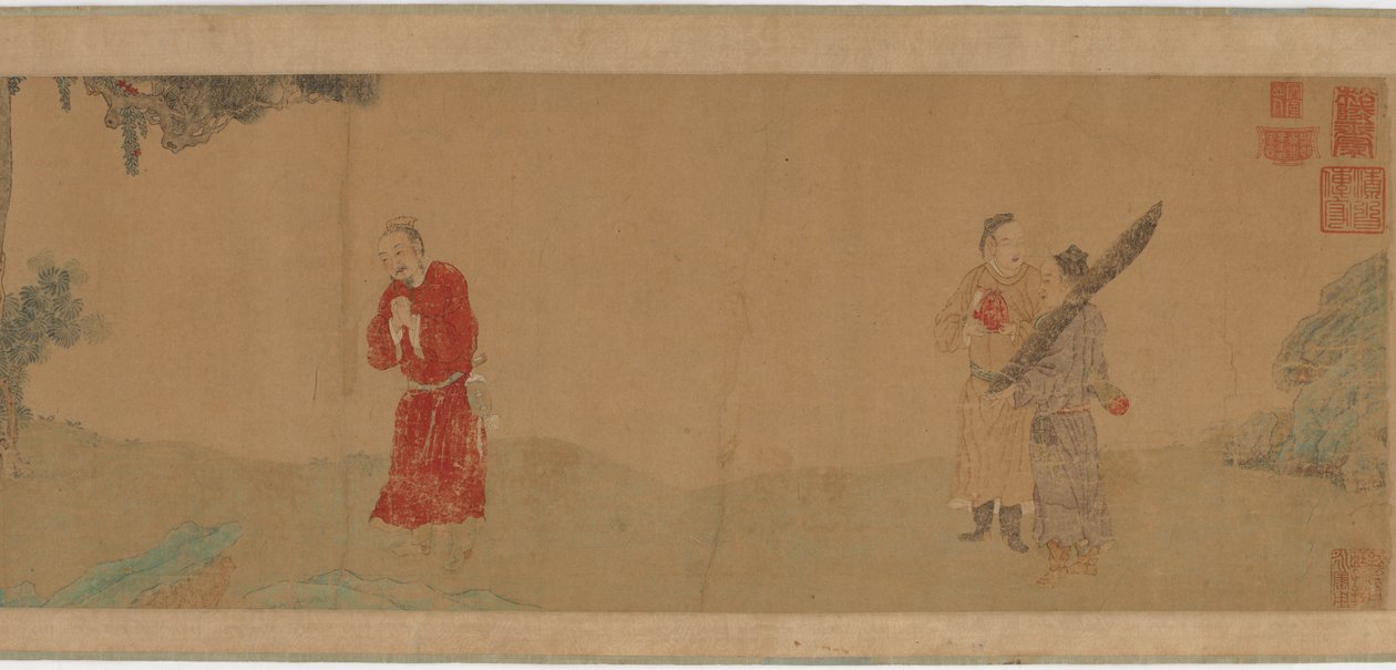Kejser Shi Le ærer en buddhistisk munk, 1368-1644. af Unbekannt