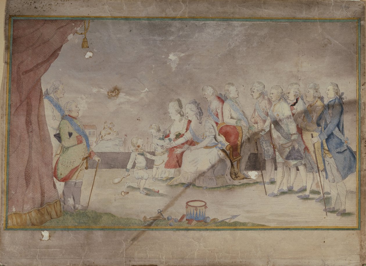 Kejserinde Catherine II med sin familie og hoffolk, slutningen af 1780
