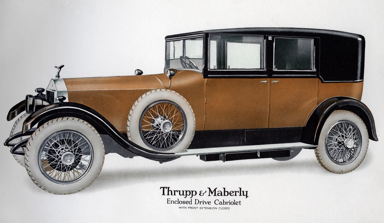 Lukket drev Rolls-Royce cabriolet med forlænger lukket, c1910-1929 af Unbekannt