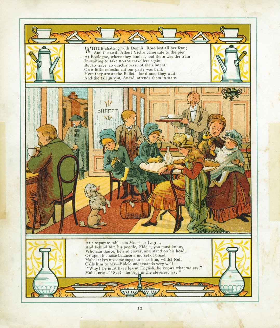 Engelsk familie indtager et måltid i stationens buffet i Boulogne, Frankrig, 1886 af Unbekannt