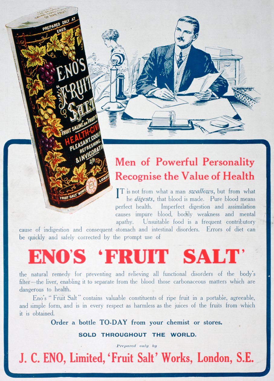 Enos frugtsalt-annonce, 1915 af Unbekannt